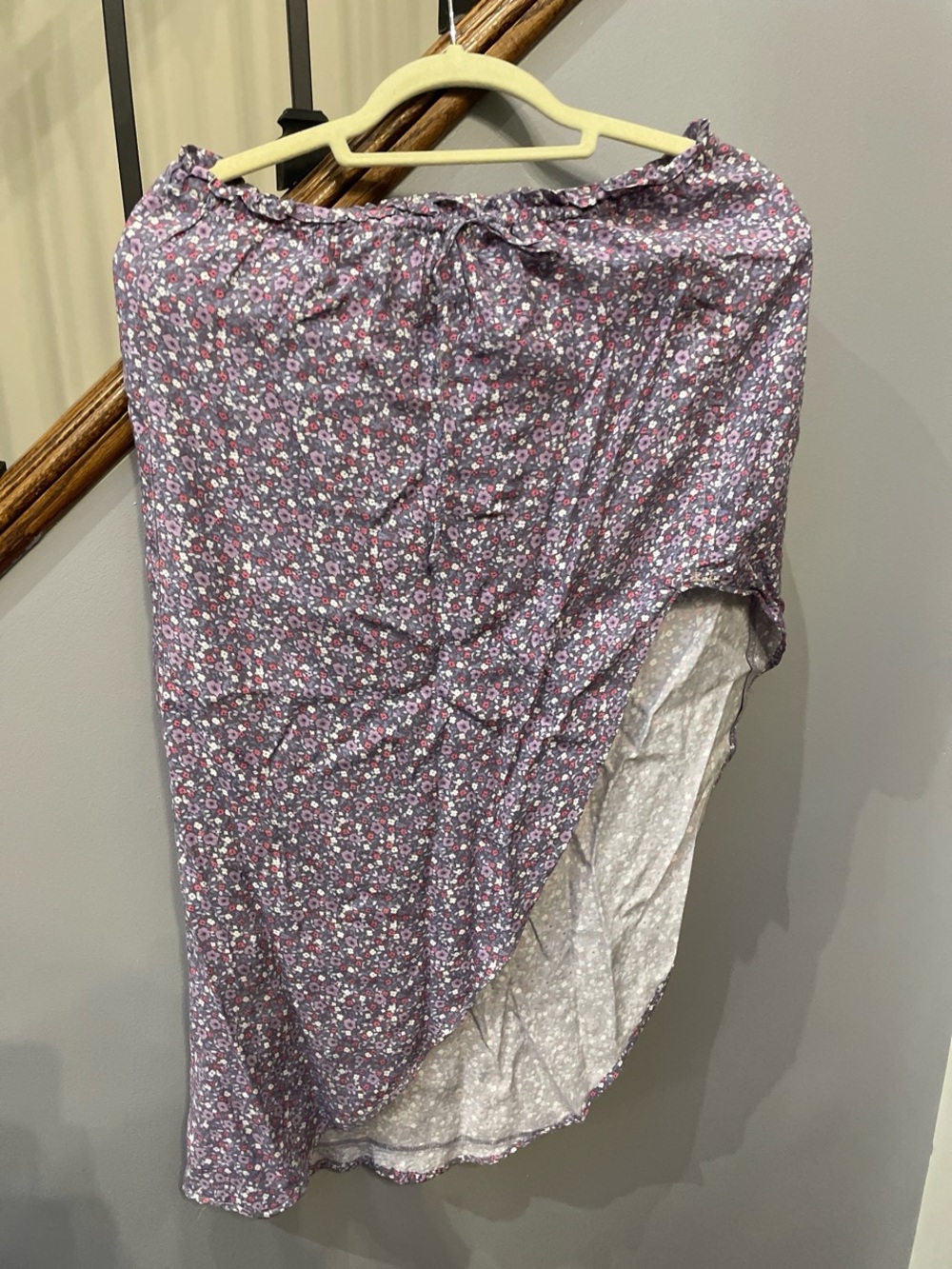 Floral Asymmetrical Midi Skirt in Purple